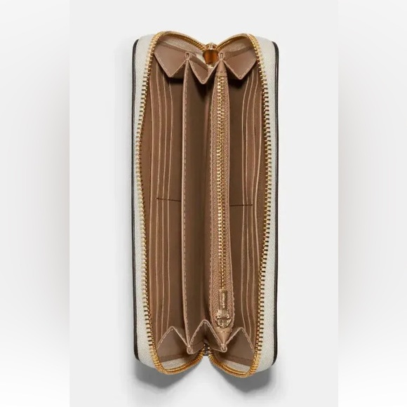 New Coach C7410 Long Zip Around Wallet with Ornament Print Chalk multi - Picture 2 of 2